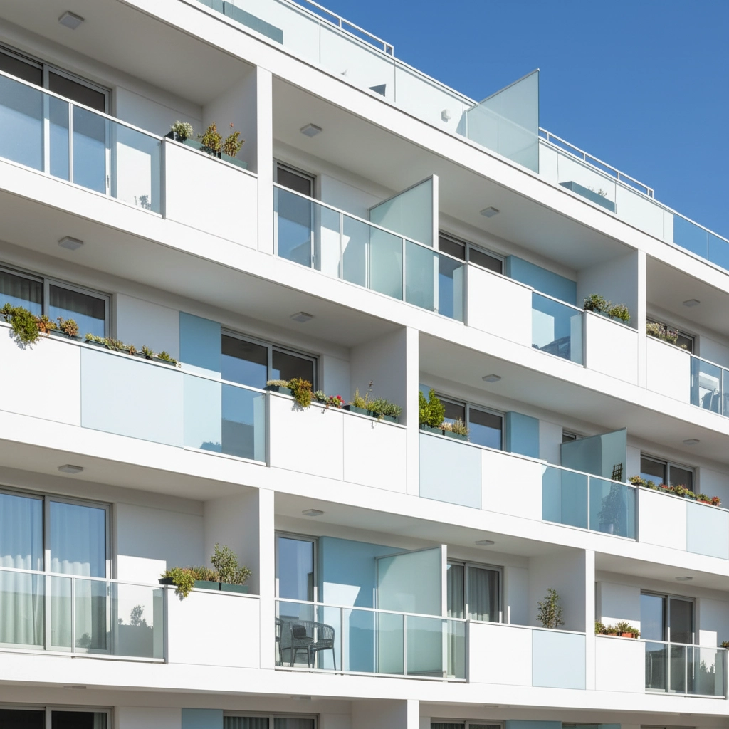 Moderne Wohnanlage als Beispiel für Vermögensaufbau und sicheren Wohnraum